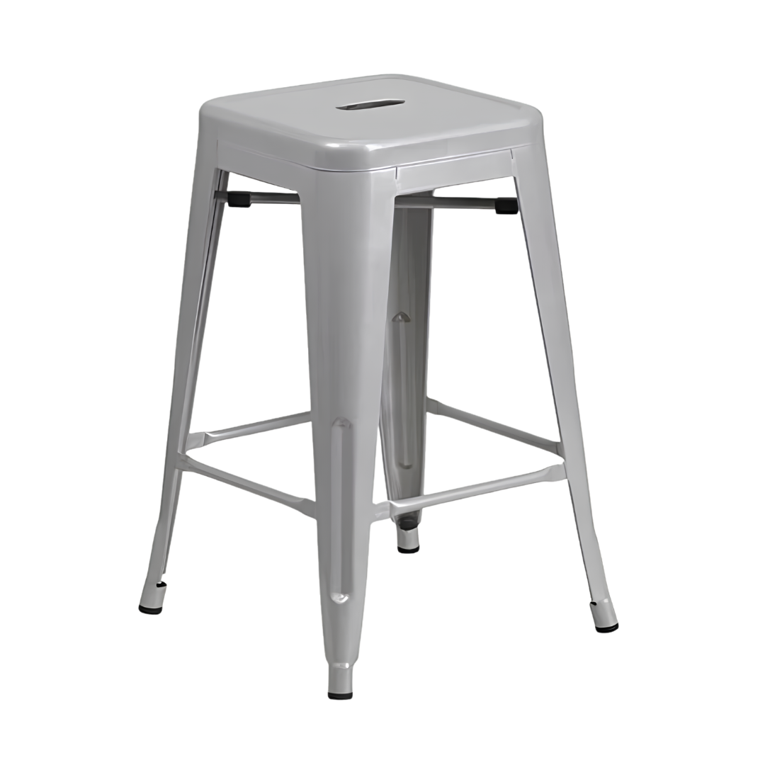 Silver Tolix Stool
