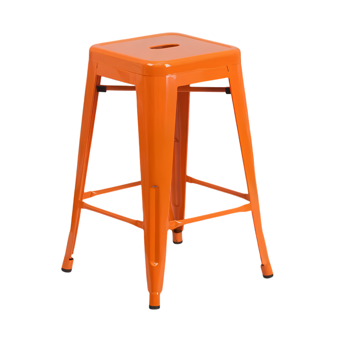 Orange Tolix Stool