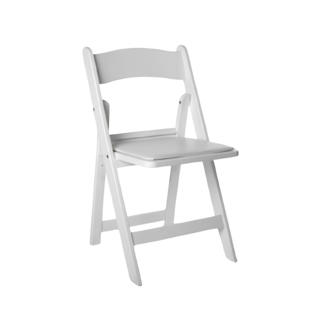 White Padded Folding Chair