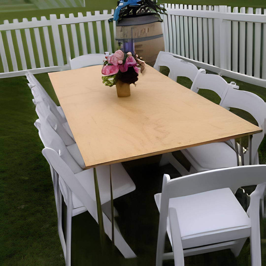 Gold Hairpin Banquet table with natural timber top - Image 2