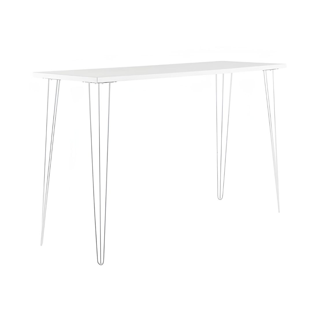 White Hairpin Tapas Table with White Top