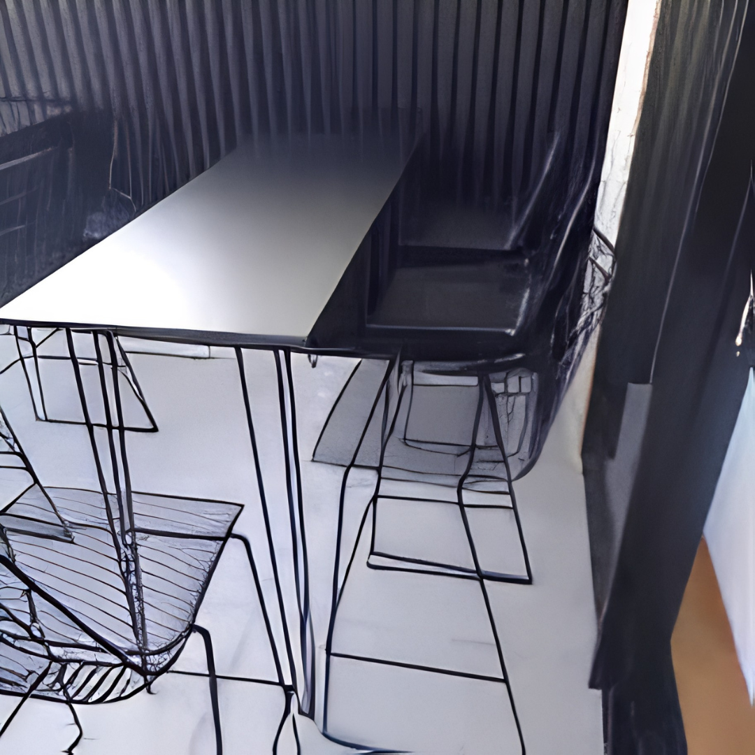 Black Hairpin Tapas Table with black top - Image 4