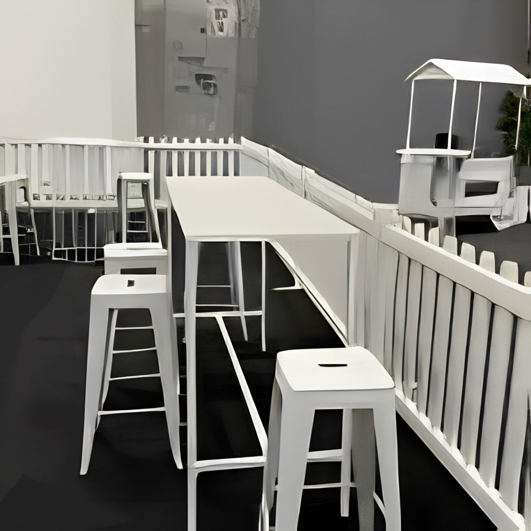 White Rectangular Tapas Table w/ White Top - Image 3